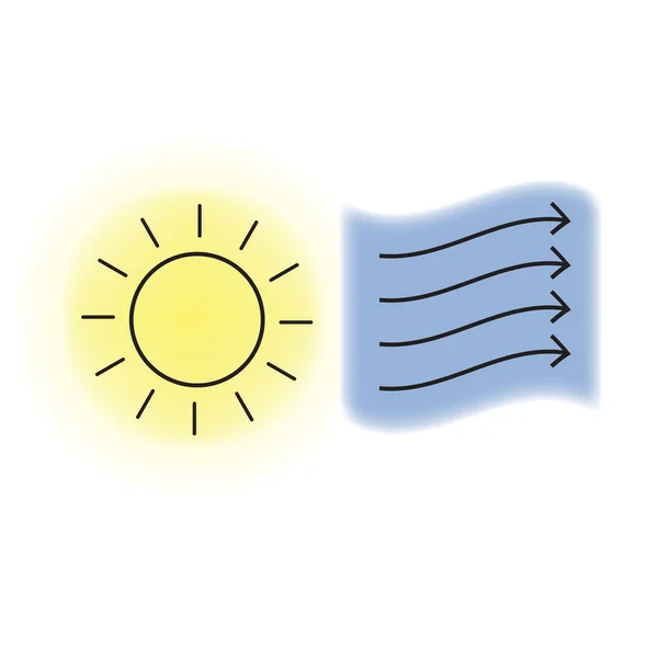 Soleil et vent — Image vectorielle