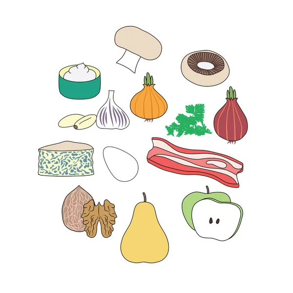 Food illustrations set — Stock Vector