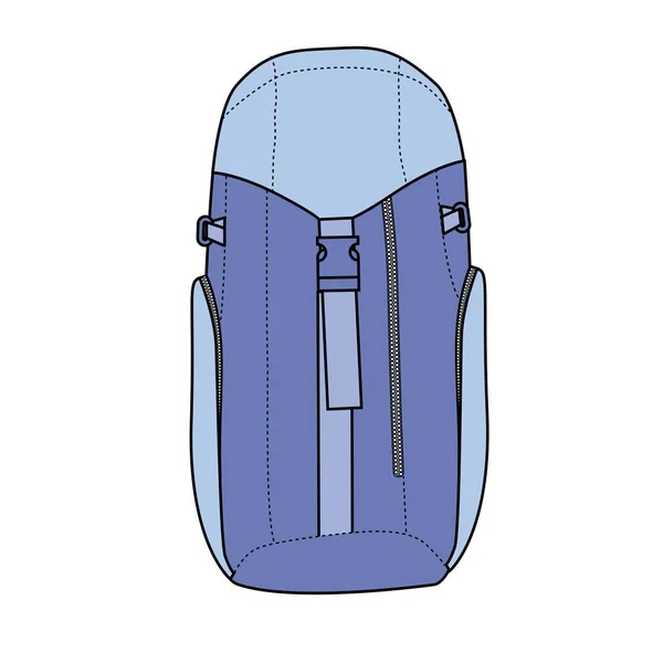 Mochila caminhadas azul — Vetor de Stock