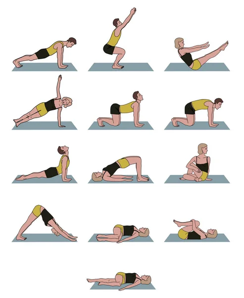 Yoga poses set — Stock Illustration Yoga poses set Royalty Free Stock Illustrations