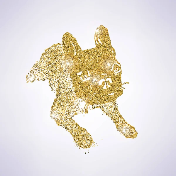 Gouden bulldog — Stockvector