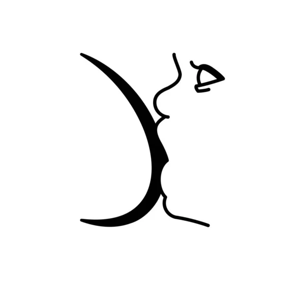 Графічний Символ Грудного Вигодовування Маленькою Дитиною Грудях Матері — стоковий вектор