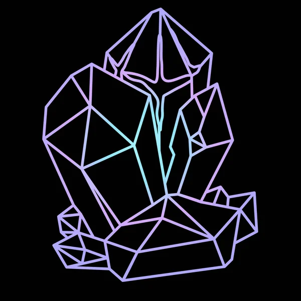 Bosquejo de tatuaje de cristal — Vector de stock