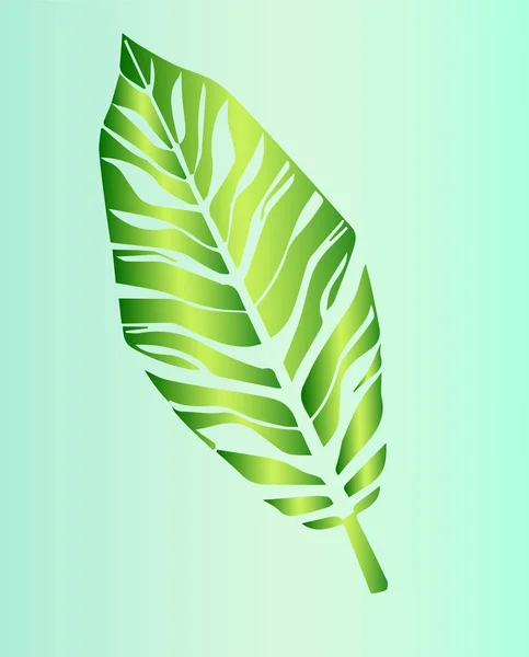 Красивий екзотичний лист, зелений градієнт — стоковий вектор