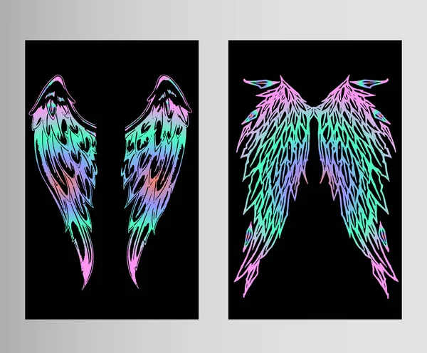 Tender hermosos ángeles del ángel, conjunto — Vector de stock