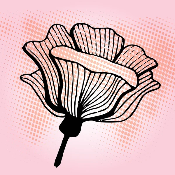 Art poster flower stamp — Stock Vector