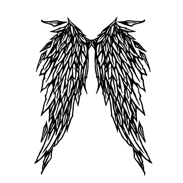 Schets van de vleugels van een engel — Stockvector