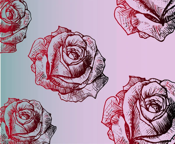 Texture vintage - dégradé rose rouge, lignes art — Image vectorielle
