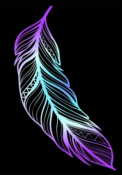 Siyah bir arka plan üzerinde Neon tüy