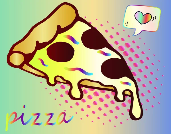 Kawałek pizzy pyszne — Wektor stockowy
