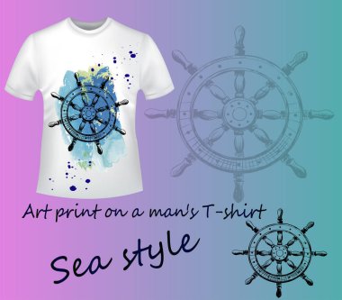 Bir tekerlek ile T-shirt