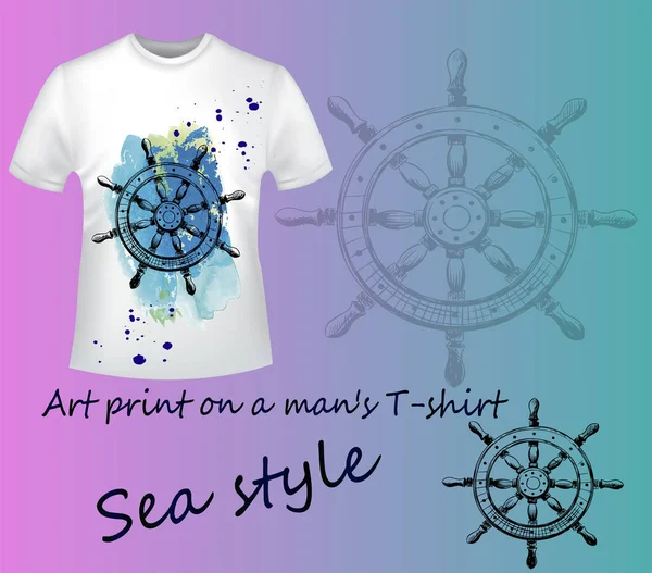 Bir tekerlek ile T-shirt