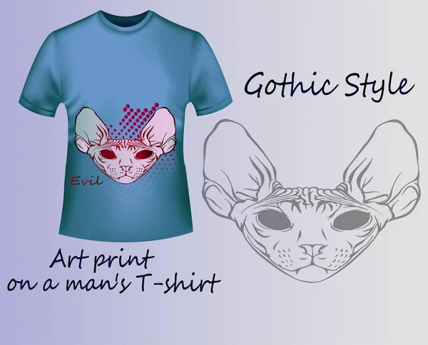 Sfenks - Gotik tarzı - T-shirt üzerine baskı