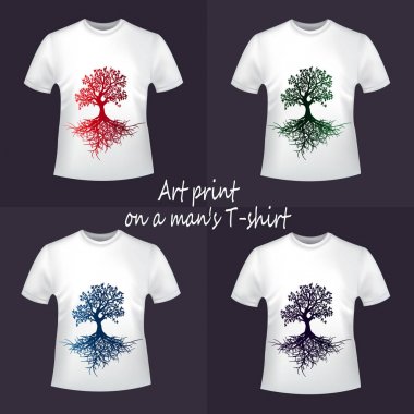 Sanat koleksiyonu erkek T-shirt-hayat ağacı yazdırır
