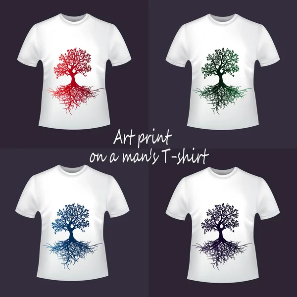Sanat koleksiyonu erkek T-shirt-hayat ağacı yazdırır