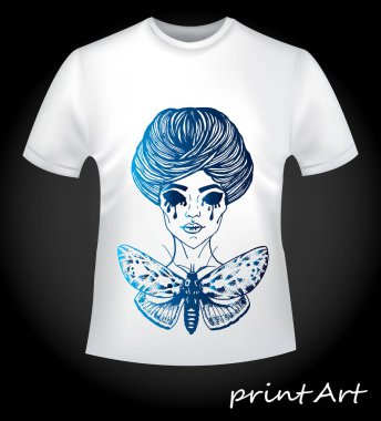 Beyaz T-shirt üzerinde Gotik Yazdır