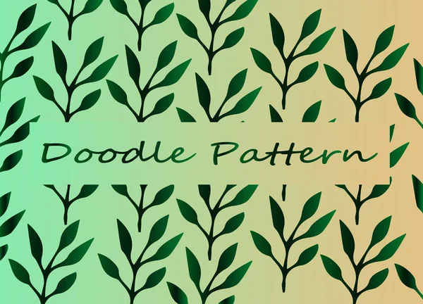 Doodle Art Plant - dunkler Verlauf - kreative Textur — Stockvektor