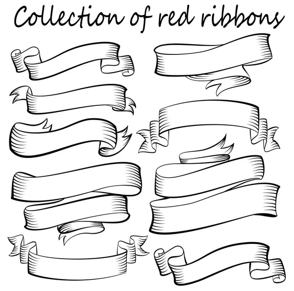 Ribbons on white background. Vintage style — Stock Vector