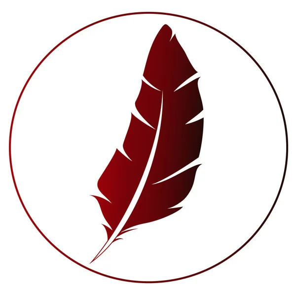 Значок красного пера - идея логотипа — стоковый вектор