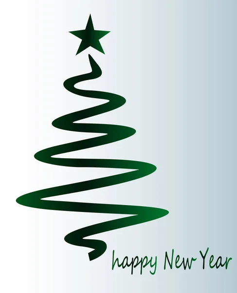 Albero di Natale verde - bel biglietto di auguri festivo — Vettoriale Stock