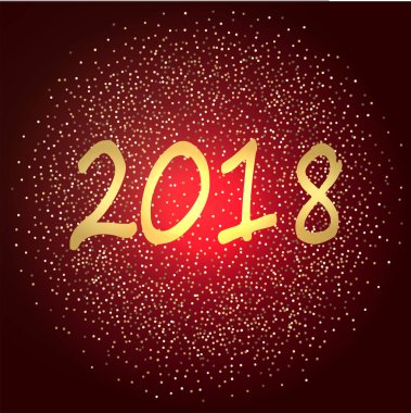 Mutlu yeni yıl 2018 - altın parlak stil