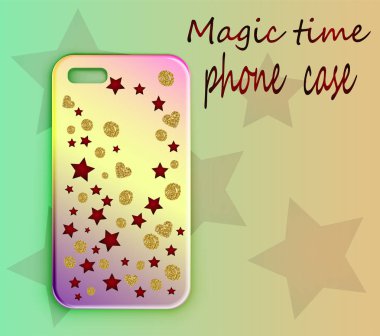 Sezon şık glitter durumda telefon - yıldız ve kalpler - eğilim