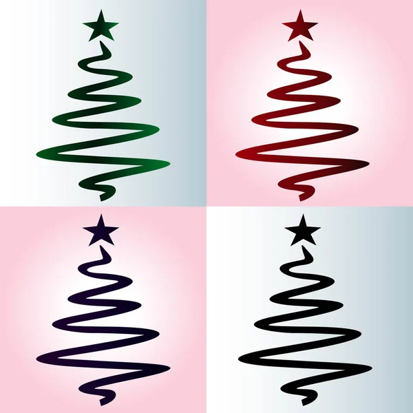 Gyűjteménye, karácsonyfa - eszme-ból egy üdvözlőlap-ünnep — Stock Vector
