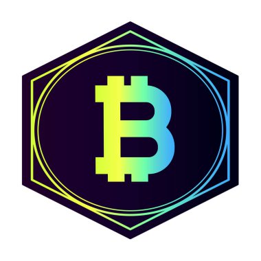 Bitcoin - bir para sistemi parlak bir logo için fikir. İş ve Finans