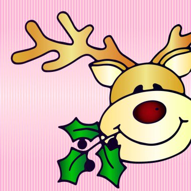 Güzel iyi geyik bitkiler üzerinde pembe bir degrade arka plan - bir tebrik kartı için fikir bir delikanlı ile