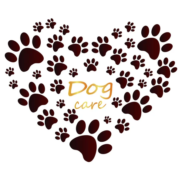 Köpek bakımı köpek parça--dan belgili tanımlık paws kalbidir. Hayvan hastalıklarıyla ilgili bir poster için fikir yakın çekim. Köpekler ayak izi