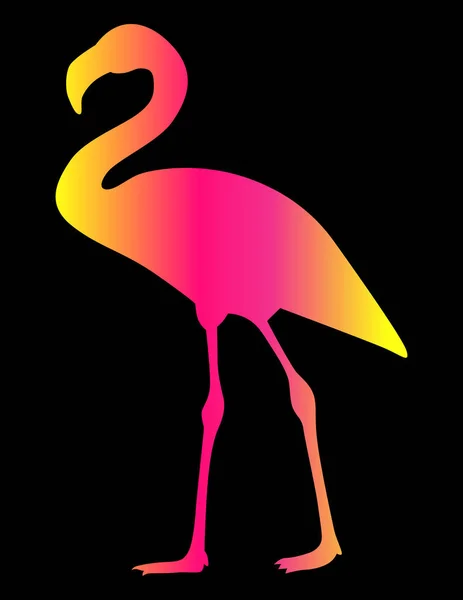 Silhouette Des Rosafarbenen Verlaufs Des Flamingos Nahaufnahme — Stockvektor