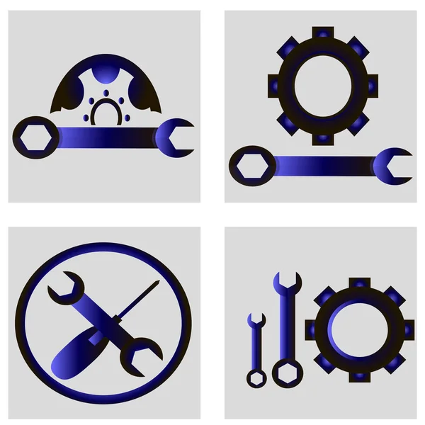 Eine Reihe Von Auto Tools Auto Mechanik Symbole Autowerkstatt Und — Stockvektor