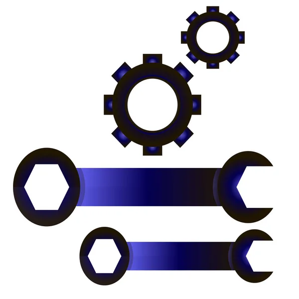 Icônes Outils Écrou Clé — Image vectorielle