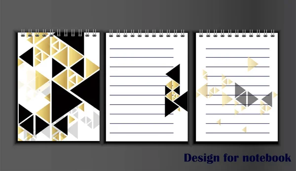 Design Elegante Para Páginas Bloco Notas Caderno Estilo Geometria Mock —  Vetores de Stock