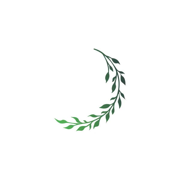 Ilustração Vetorial Elegante Galho Verde Impressão Gradiente Isolado Silhueta Galho —  Vetores de Stock