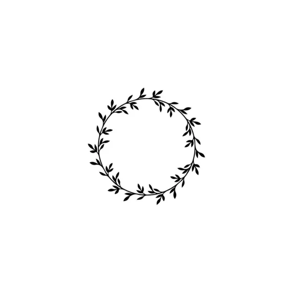 枝的花环的矢量图解 分支轮廓特写 社交媒体的时尚模板 — 图库矢量图片