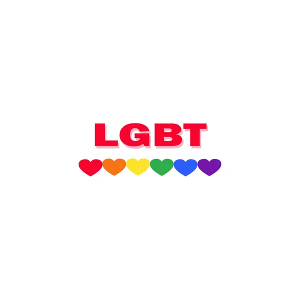 Journée Mondiale Fierté Lgbt Sticker Élégant Avec Des Coeurs Gros — Image vectorielle