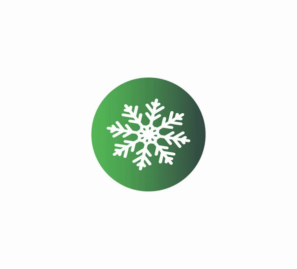 Stijlvolle Vector Illustratie Sneeuwvlok Groene Gradiënt Print — Stockvector