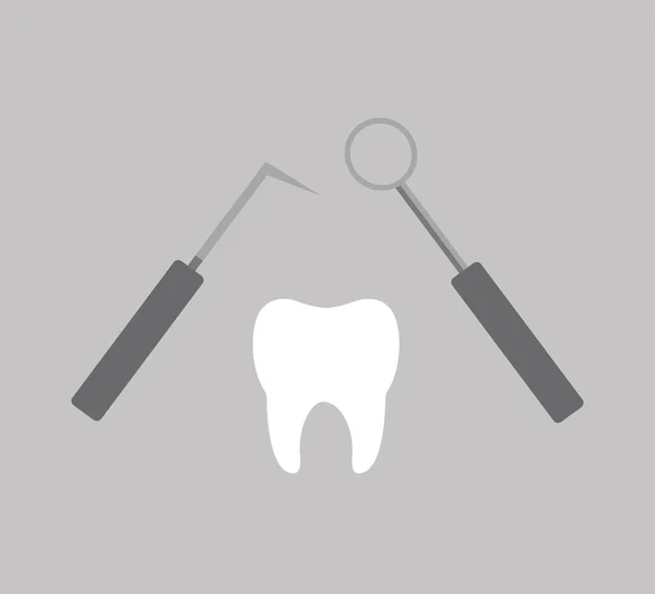 Logo Plano Dental Tratamiento Los Dientes Enfermos Higiene Cuidado Bucal — Archivo Imágenes Vectoriales