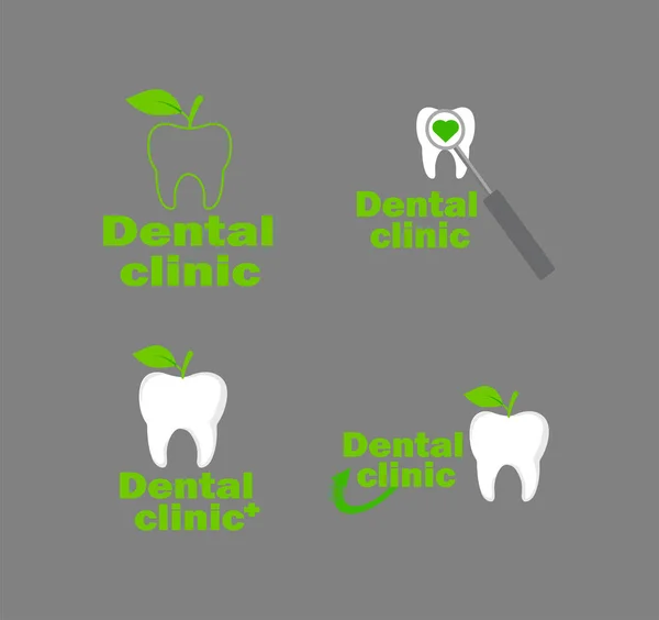 Vector Collection Dental Logo Stylish Flat Set Template Dentistry Treatment — 스톡 벡터