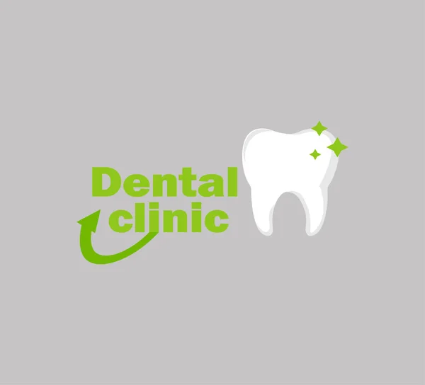 Vektör Şablonu Diş Logosu Diş Tedavisi Diş Kliniği Vektör Düz — Stok Vektör