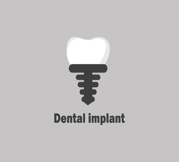 Ikona Wektorowa Implant Dentystyczny Układ Wektorowy Logo Stomatologicznego Protetyka Leczenie — Wektor stockowy