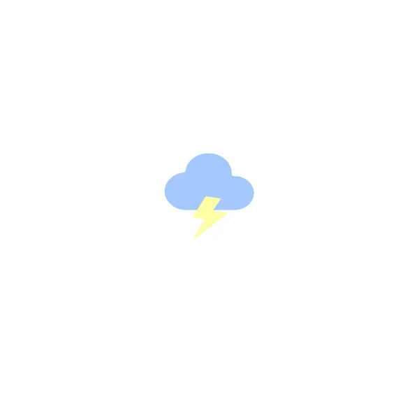 Flat Design Vector Icons Weather Forecast Cloudy Cloud Thunderstorm Isolated — Stock Vector