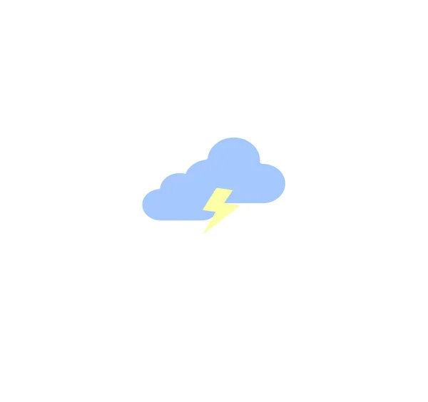Iconos Vectores Diseño Plano Pronóstico Del Tiempo Nube Nublada Con — Vector de stock