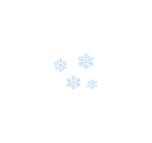 Platt Vektor Ikon Snöigt Väder Snö Silhuett Blå Snöflingor Närbild — Stock vektor