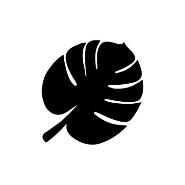 Egzotik canavar yaprağının silueti izole edilmiş..