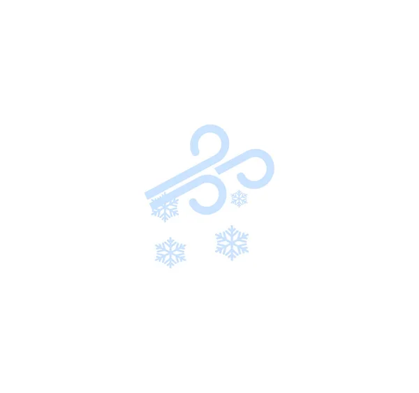 Flat Design Vector Weather Forecast Icons Windy Snowy Wind Snowflakes — Stock Vector