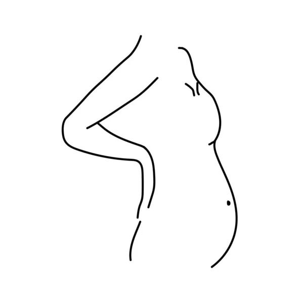 Vector Silhouette Pregnant Woman Pregnancy Childbirth Motherhood — 스톡 벡터