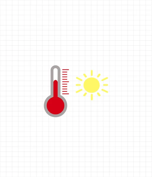 Vektor Wettervorhersagesymbole Thermometer Symbol Mit Sonne Thermometervektorsymbol — Stockvektor