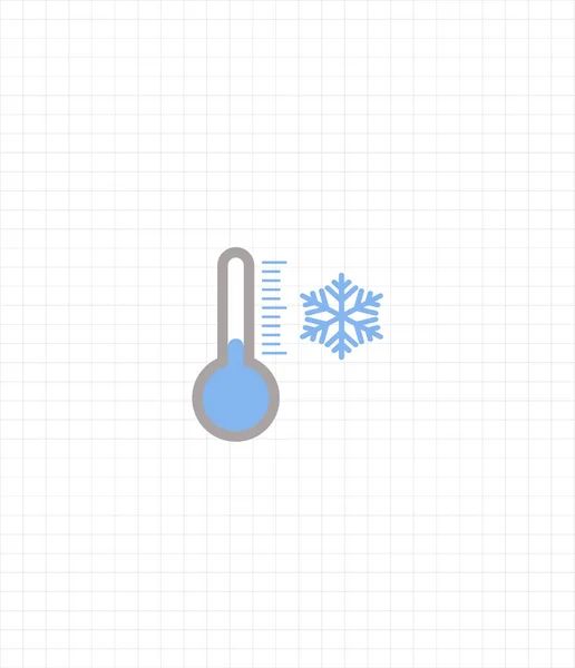 Iconos Pronóstico Del Tiempo Vectorial Icono Del Termómetro Con Copo — Archivo Imágenes Vectoriales